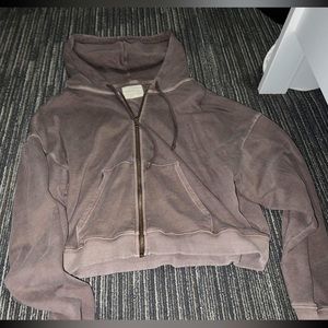 American eagle cropped zip-up hoodie